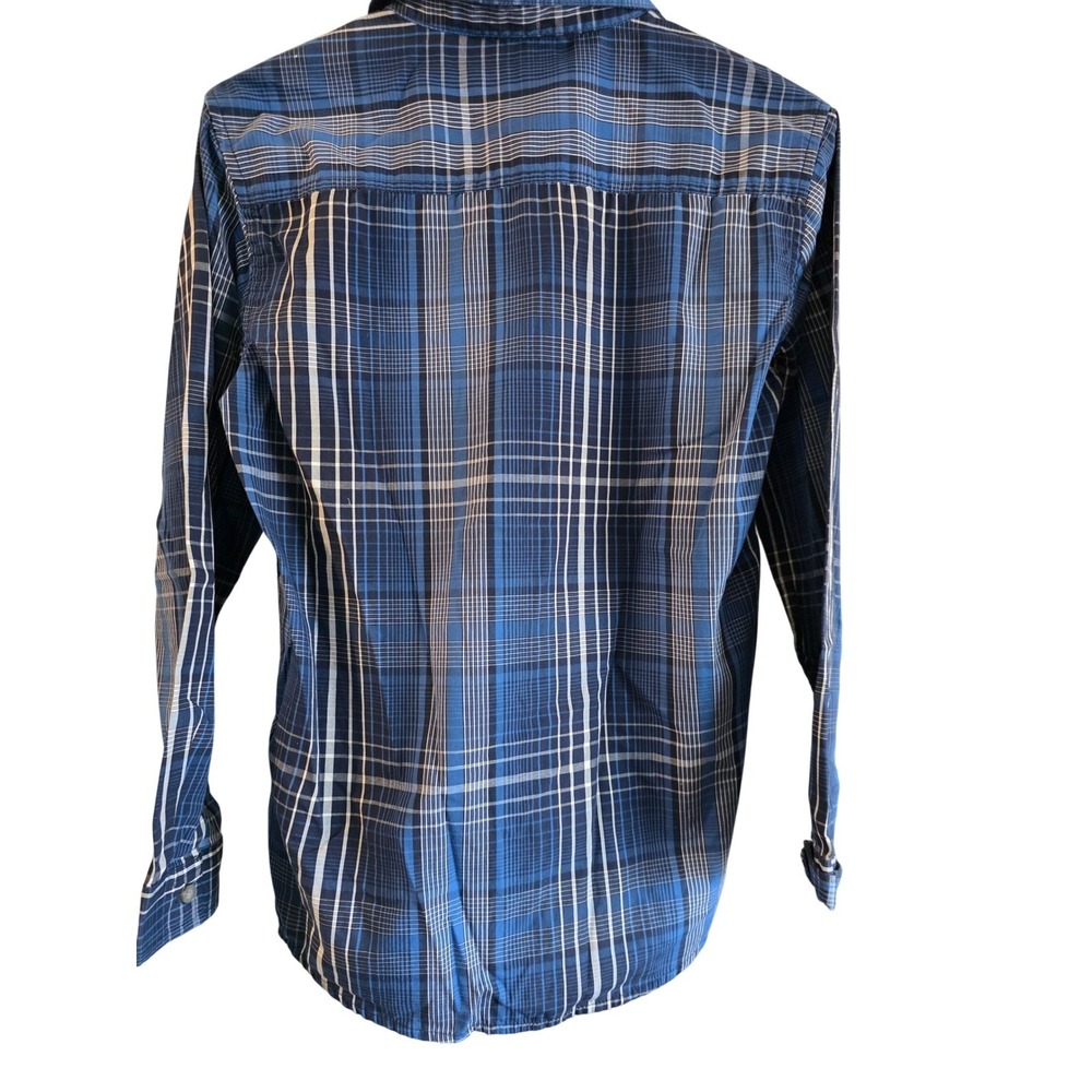 Calvin Klein Jeans Women's Blue Plaid Button Down Shirt Long Sleeve L 14/16 - Picture 2 of 7